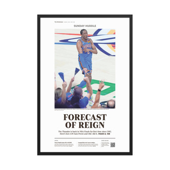 Oklahoma City  Thunder Forecast Of Reign framed photo paper page print