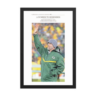 Brett Favre Retired Number framed page print