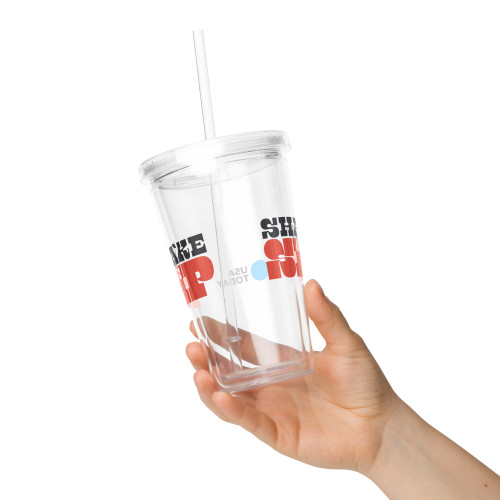 Shake & Sip Clear Plastic Tumbler | 16 oz