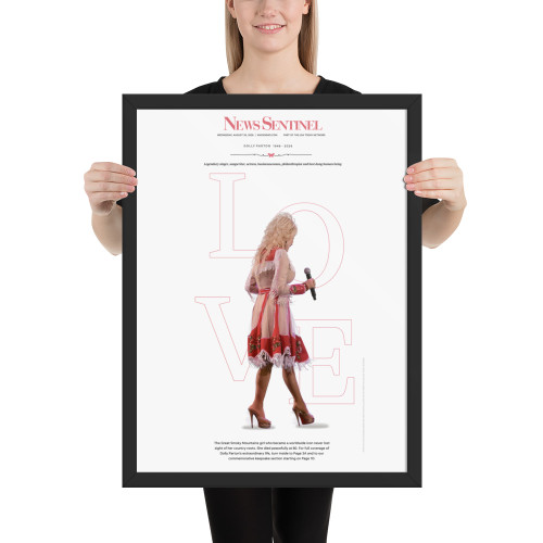 LOVE | Framed Dolly Parton Tribute Front Page Print | Knoxville News Sentinel