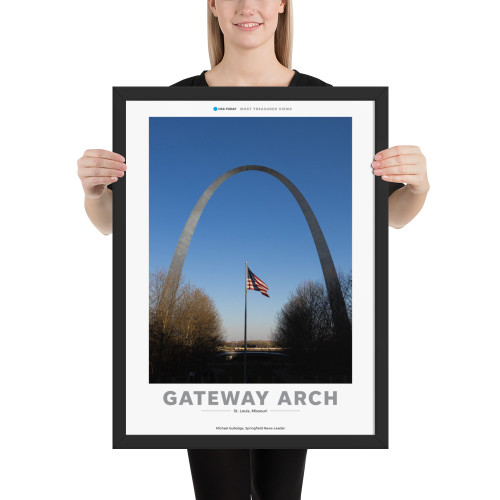 Gateway Arch and American Flag | Most Treasured Views Page Print
