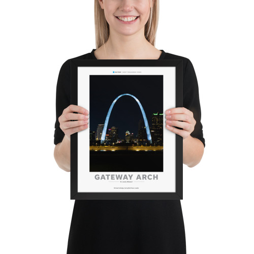 Gateway Arch Illuminated at Night | Most Treasured Views Page Print