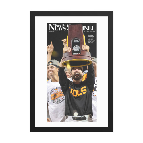 Tennessee Vols Win 2024 College World Series Commemorative Front Page framed page print