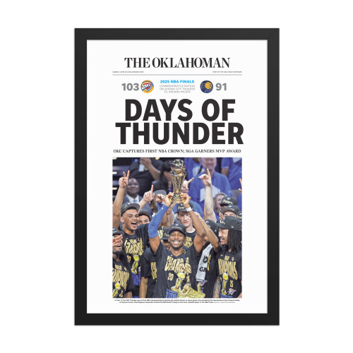 Oklahoma City  Thunder Days Of Thunder Commemorative Edition framed page print