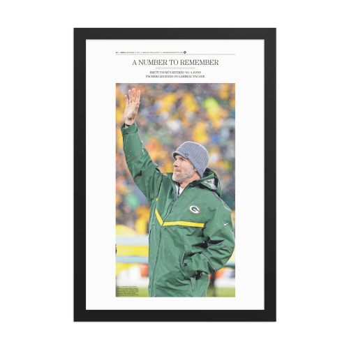 Brett Favre Retired Number framed page print