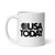 USA Today Black Retro Logo White glossy mug
