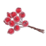  Frosted Red Berries Bunch (Pack of 10 brunches) 