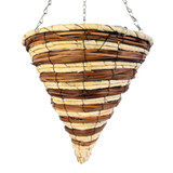 Wolds Bloom Swirl Rope & Reed Cone Hanging Baskets 