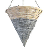 Wolds Bloom White & Grey Willow Cone Hanging Baskets 