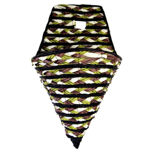 Wolds Bloom 14" Black 3 Tone Pattern Wall Cone Baskets 