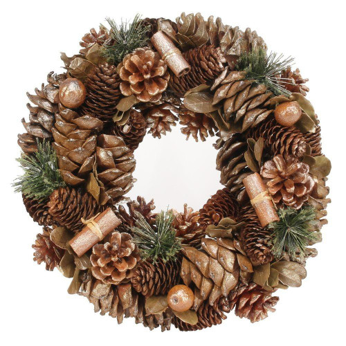  Russet Sparkle Cone Wreath 30 cm 