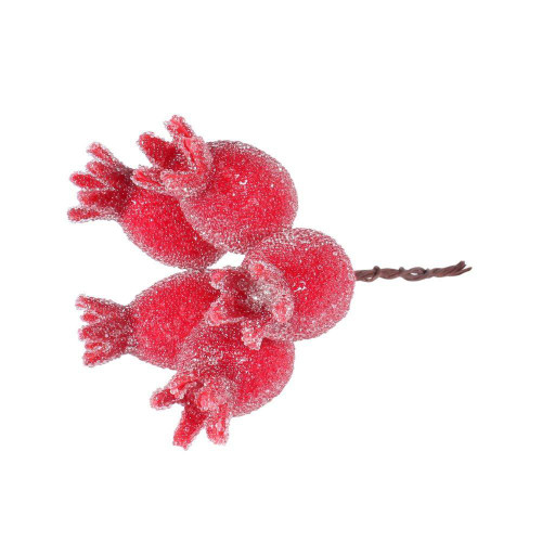  Frosted Red Rosehips Bunch Christmas Pick (Pack of 20) 