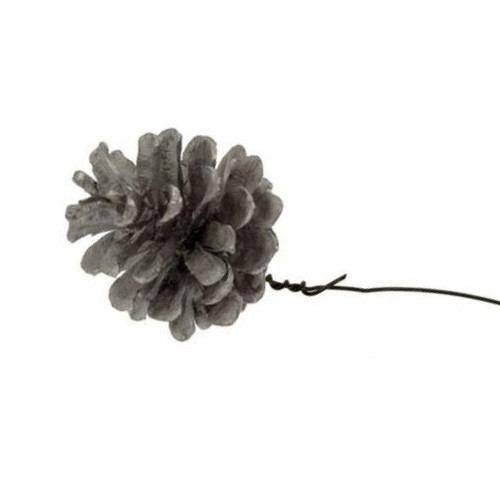  Silver Pine Cones On A Wire 12 cm (Pack 150) 