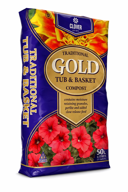 Clover Tub & Basket Gold Compost Retail 50lt (80)