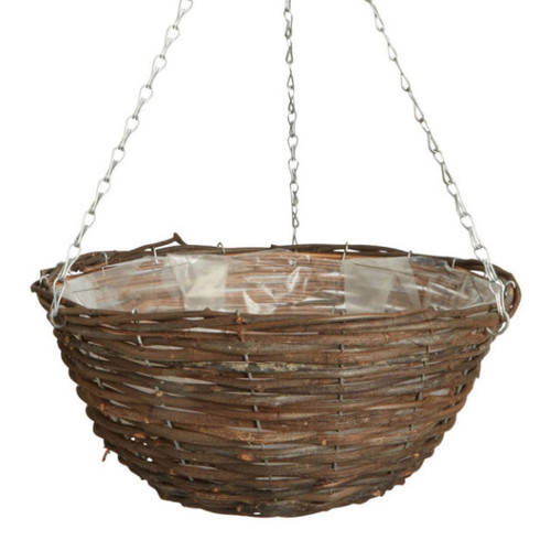 Black Rattan Round Hanging Baskets Black Rattan Round Hanging Baskets