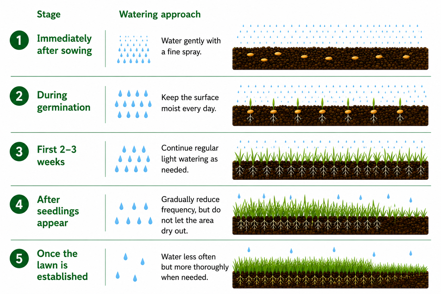 How long should you water grass seed for?