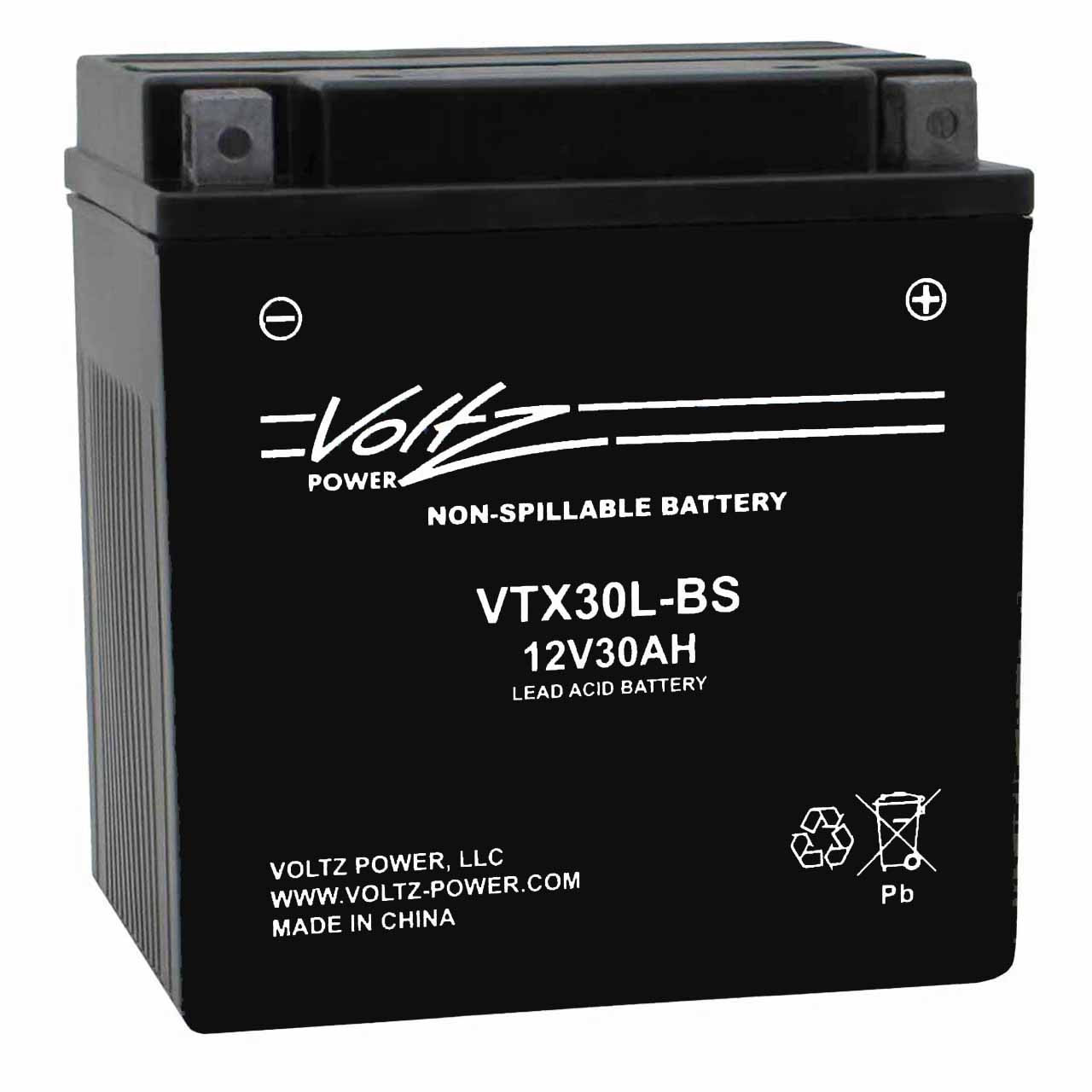 Voltz VTX30L-BS AGM Powersport Battery – Replaces YTX30L-BS
