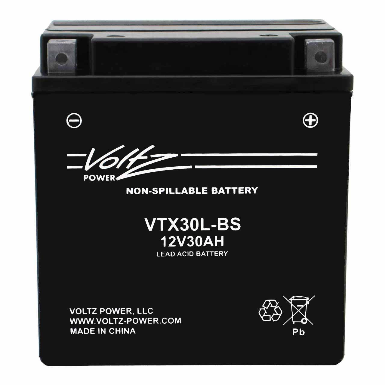 Voltz VTX30L-BS AGM Powersport Battery – Replaces YTX30L-BS