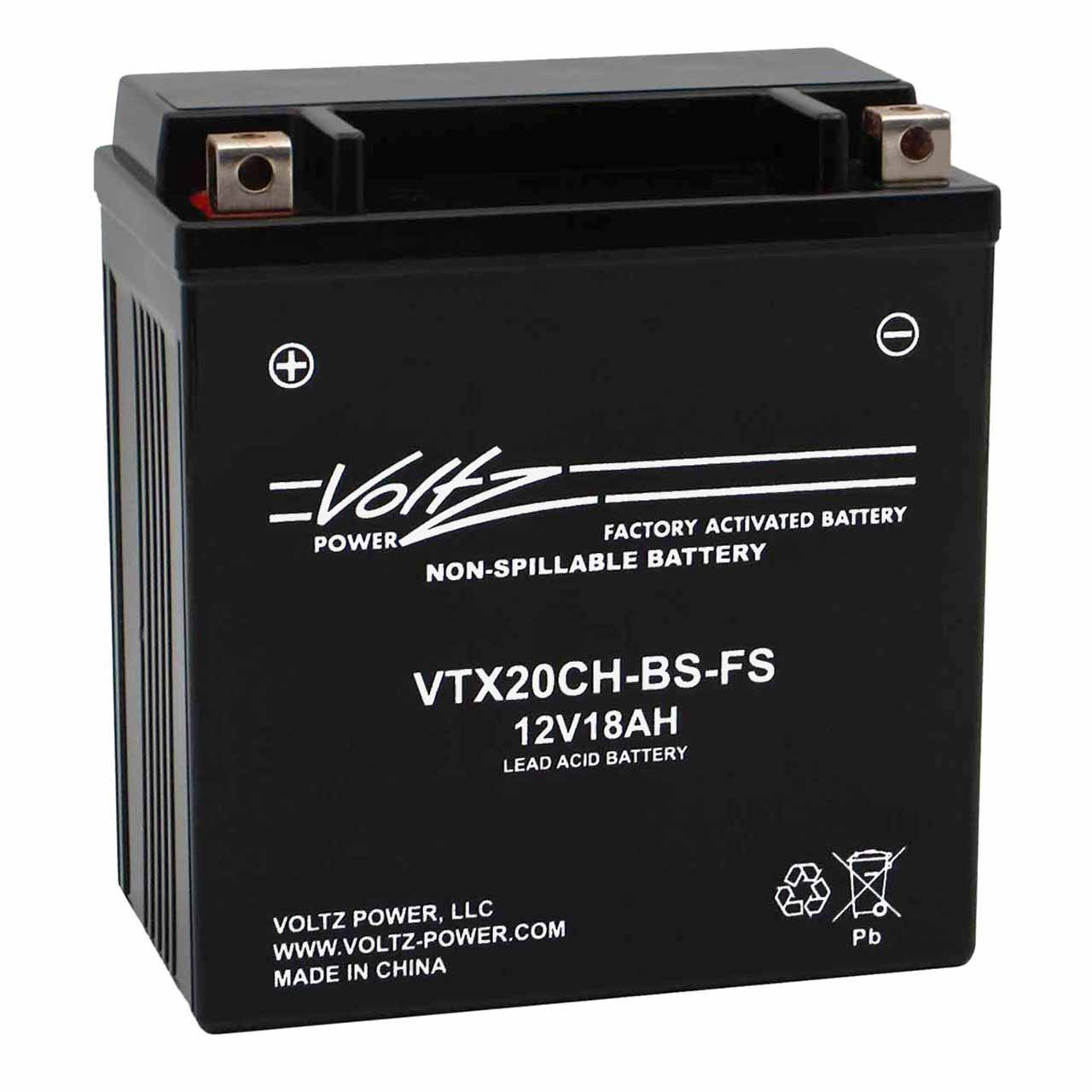 Voltz VTX20CH-BS-FS AGM Powersport Battery – YTX20CH-BS & CTX20CH-BS
