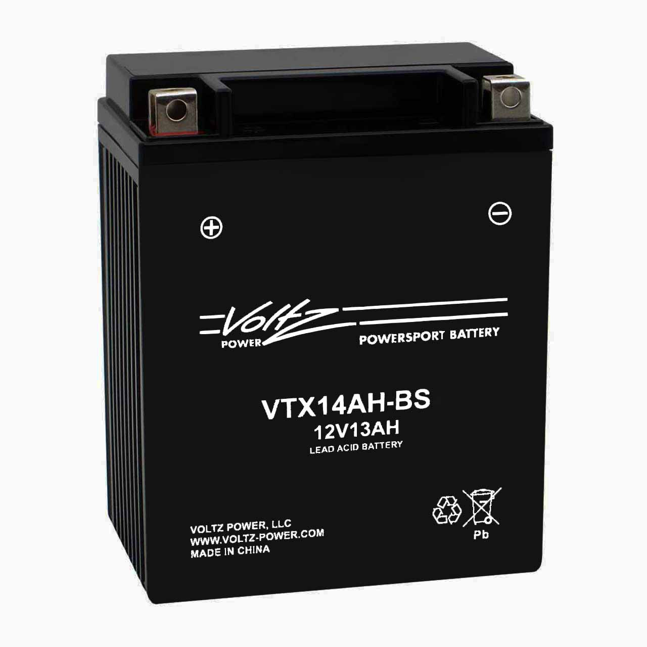 Voltz VTX14AH-BS AGM Powersport Battery – Replaces YTX14AH-BS