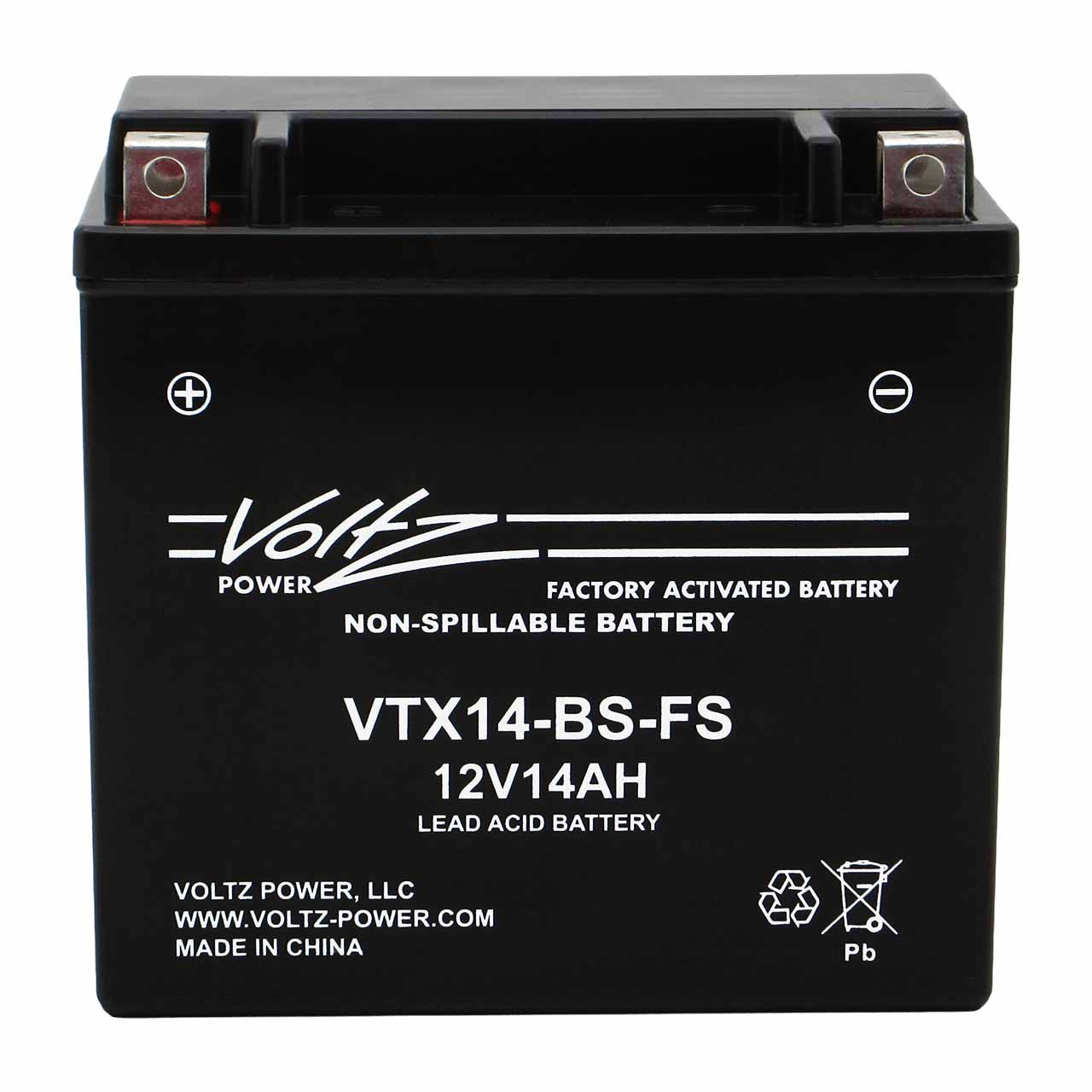 Voltz VTX14-BS-FS AGM Powersport Battery – Replaces YTX14-BS