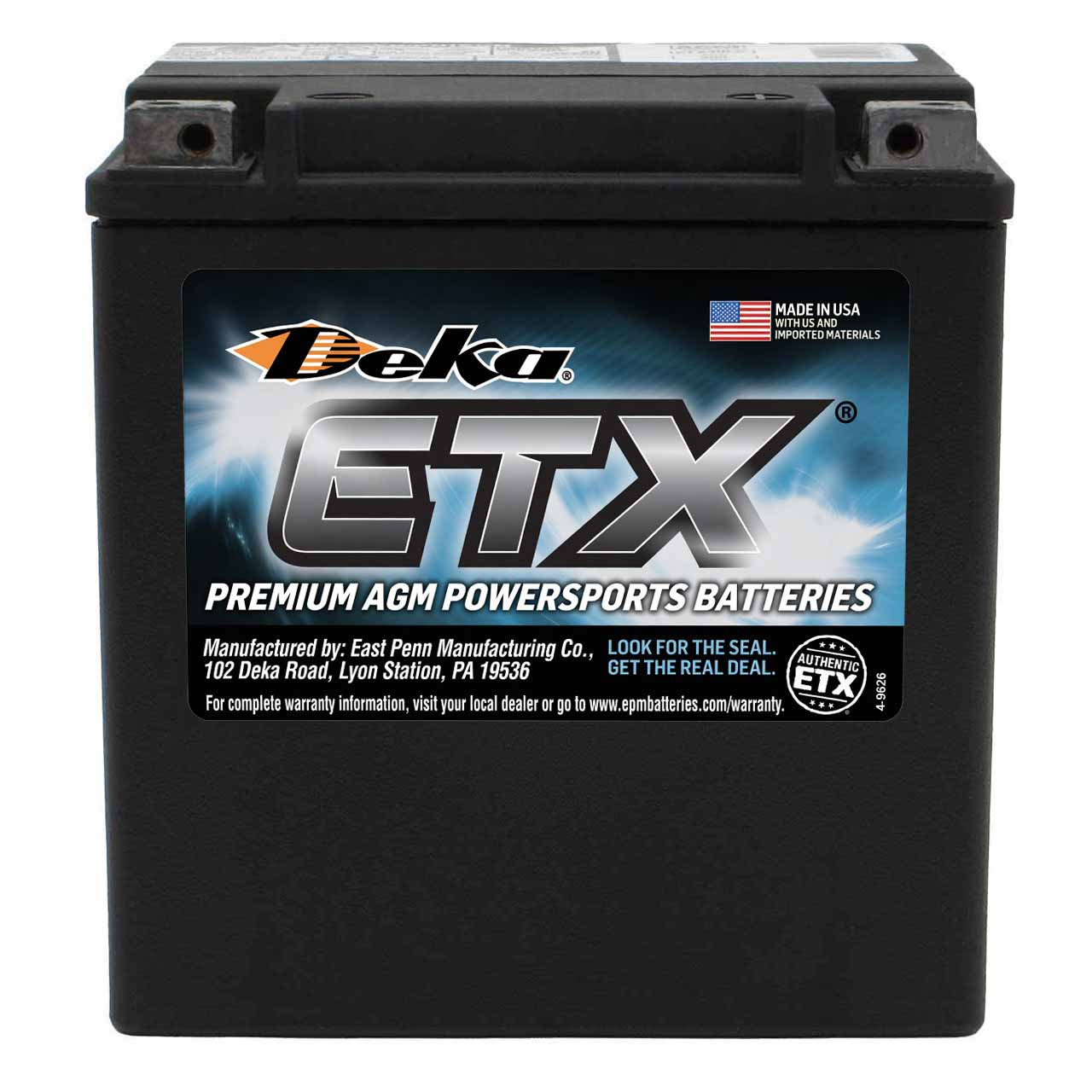 Deka ETX30LA AGM Powersport Battery – Replaces 4014609 and YTX30L-BS