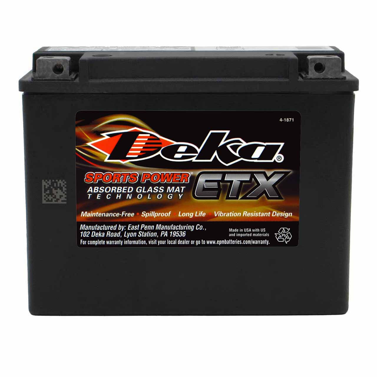 Deka ETX18L AGM Powersport Battery – Replaces YTX24HL-BS & BTX24HL