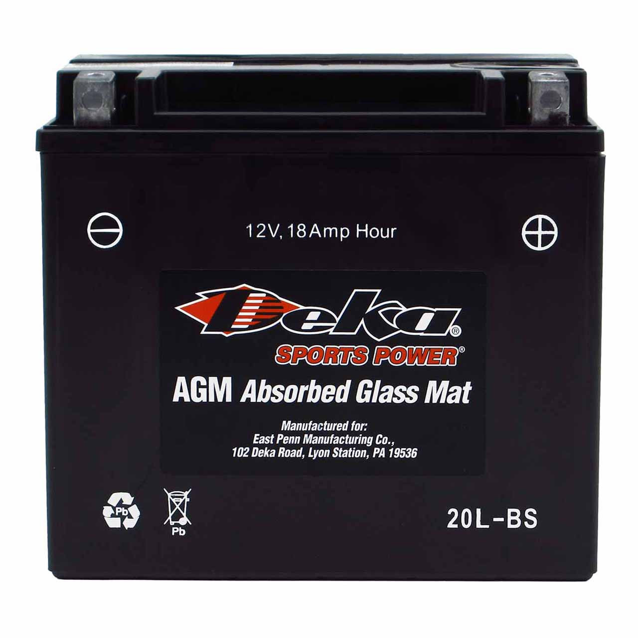 Deka YTX20L-BS AGM Powersport Battery – Replaces XTAX20HL-BS