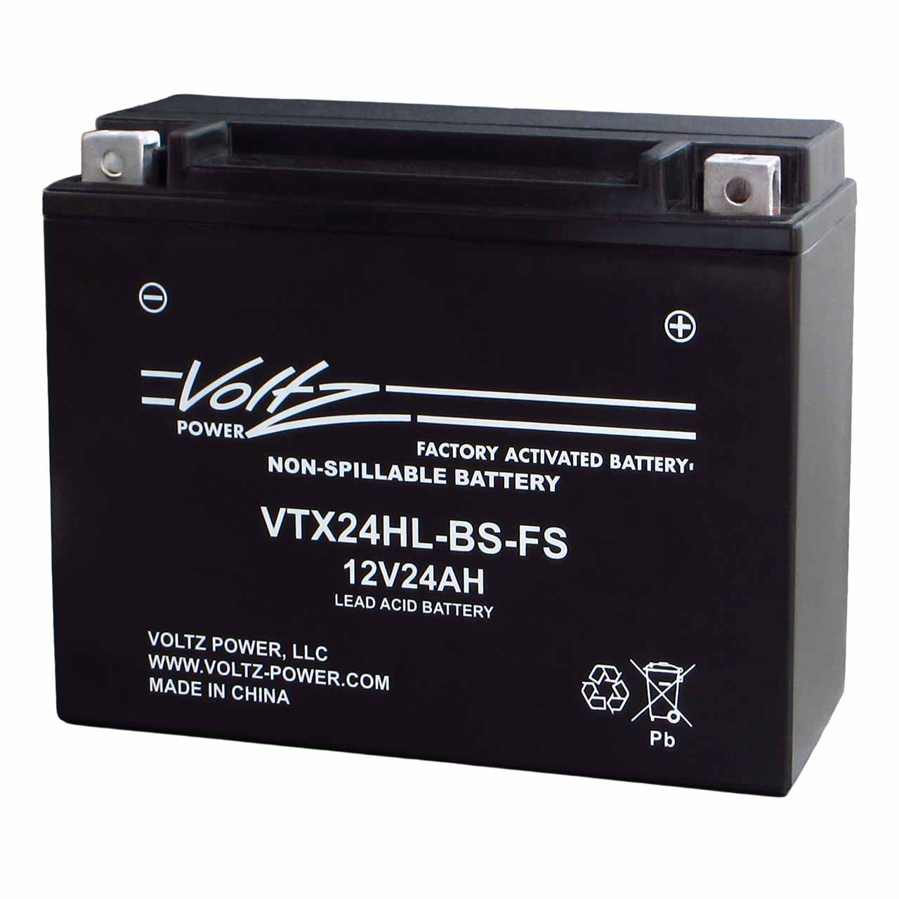 Voltz VTX24HL-BS-FS AGM Powersport Battery – Replaces YTX24HL-BS