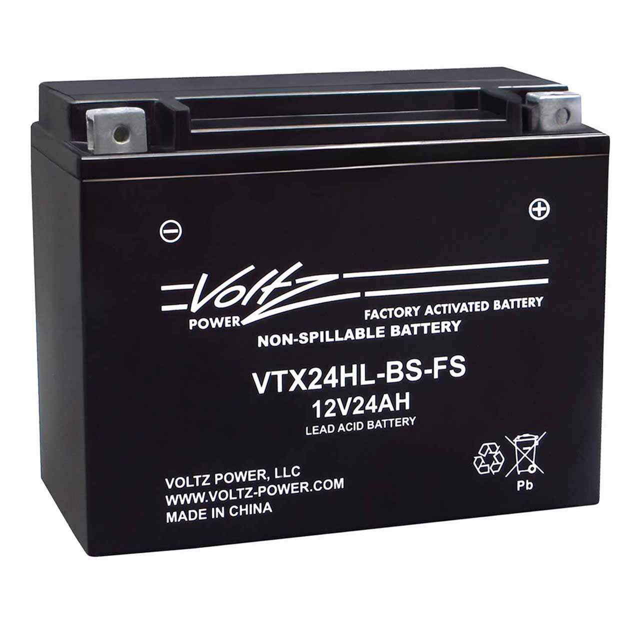 Voltz VTX24HL-BS-FS AGM Powersport Battery – Replaces YTX24HL-BS