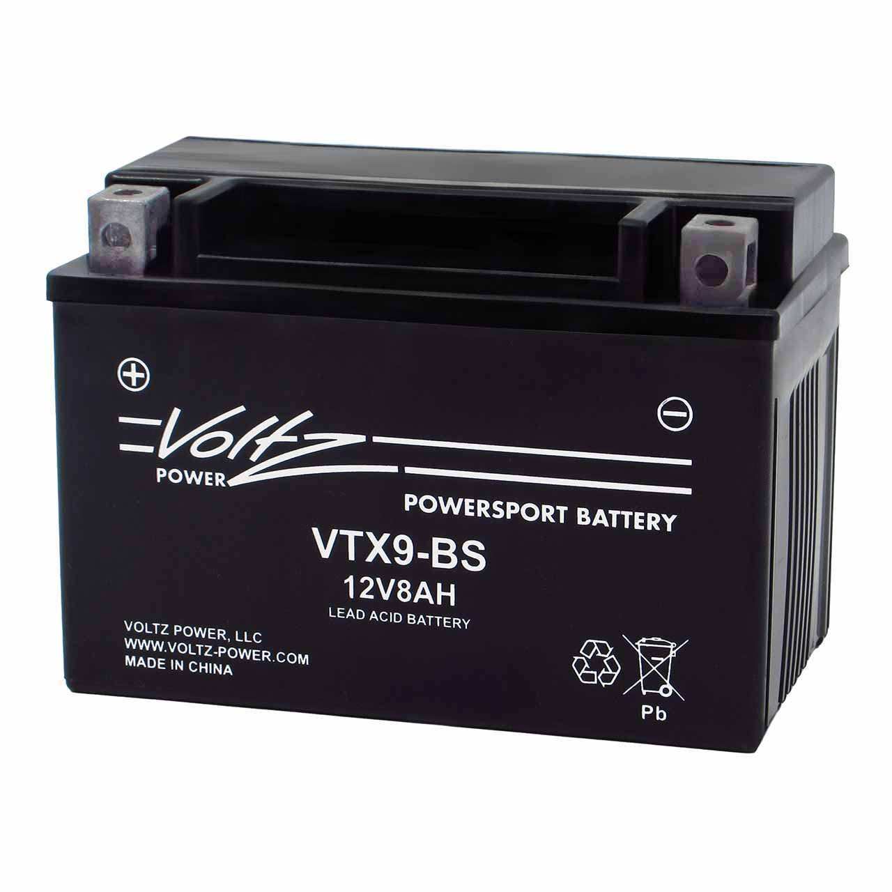 Voltz VTX9-BS AGM Powersport Battery – Replaces YTX9-BS & CTX9-BS