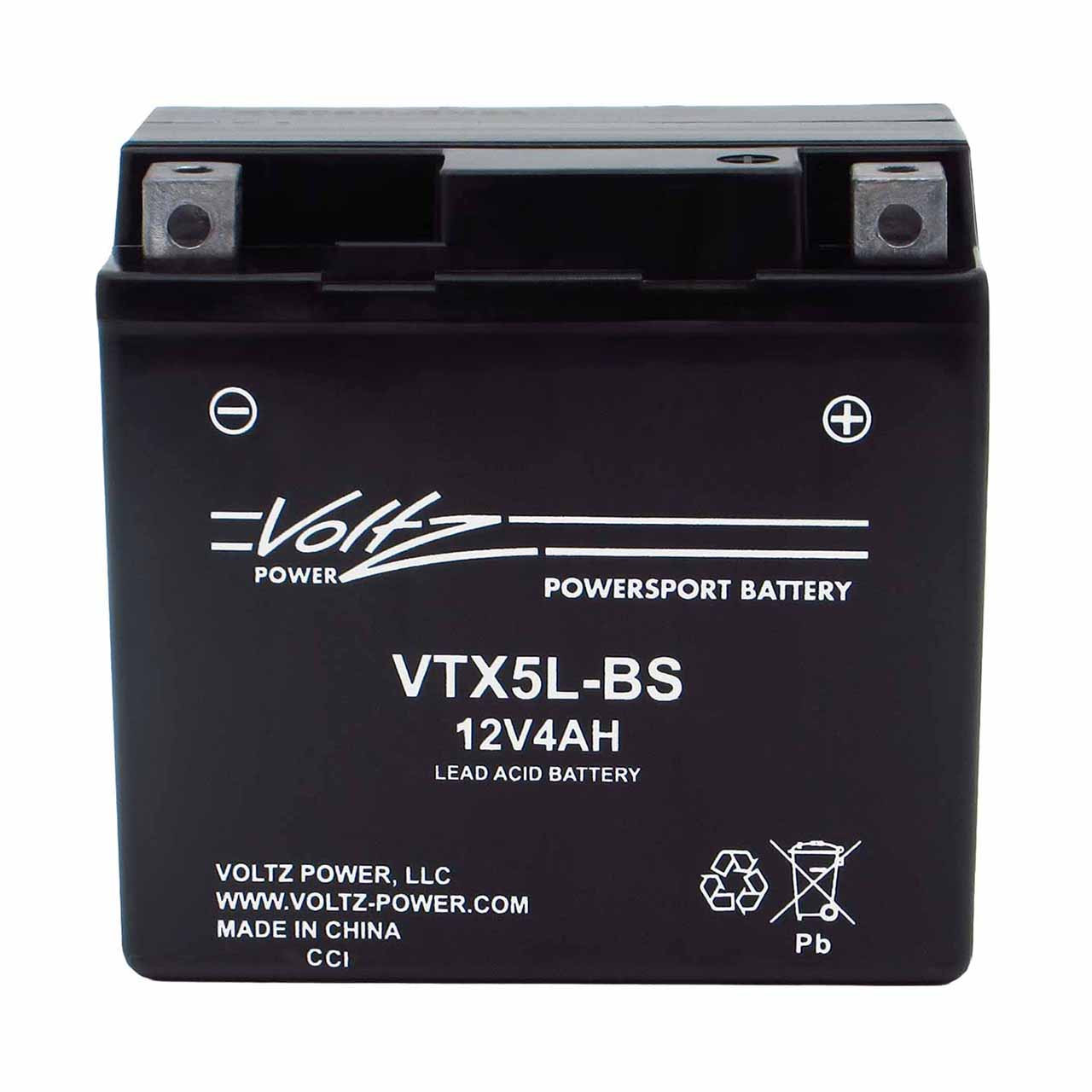 Voltz VTX5L-BS AGM Powersport Battery – Replaces YTX5L-BS & XTAX5L-BS