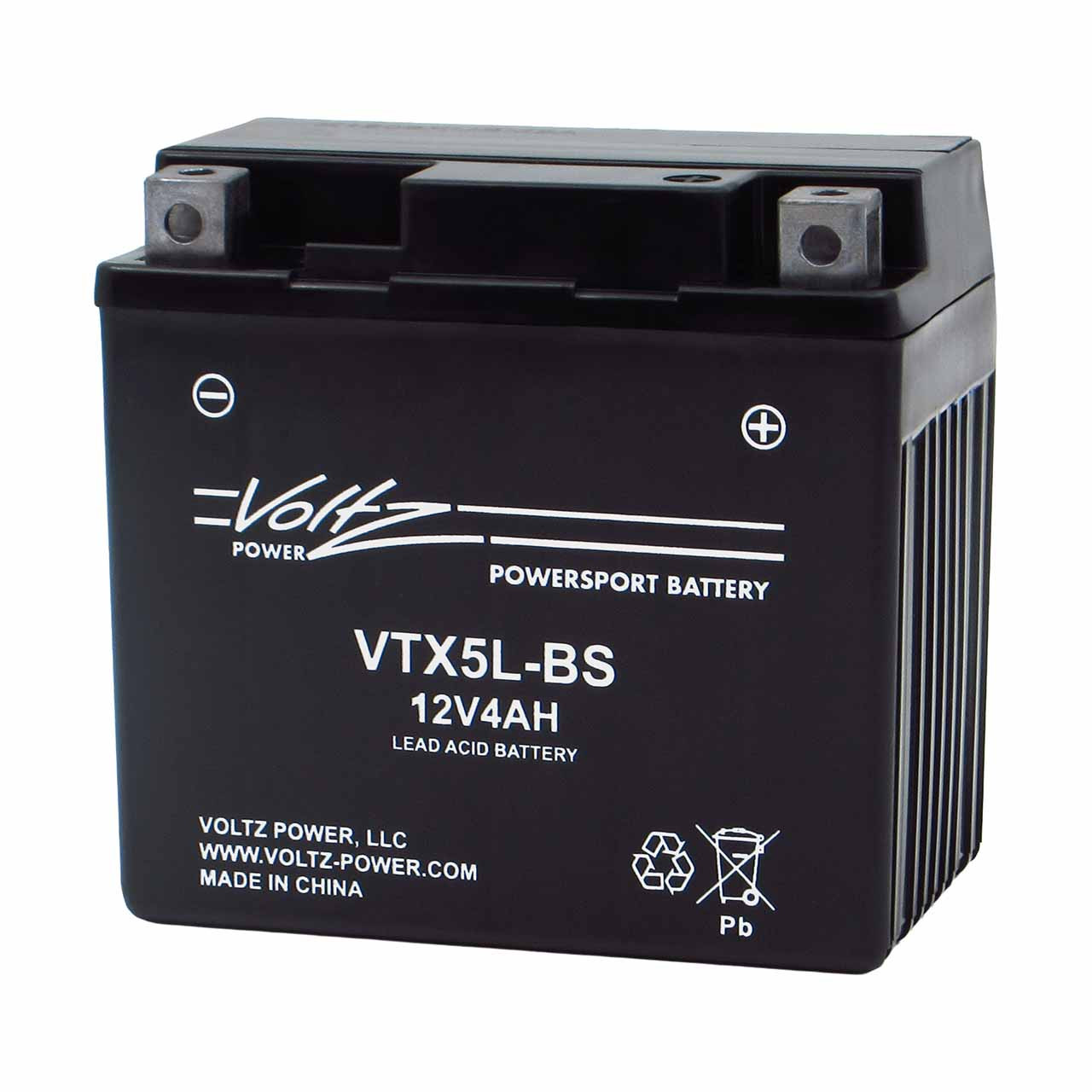 Voltz VTX5L-BS AGM Powersport Battery – Replaces YTX5L-BS & XTAX5L-BS