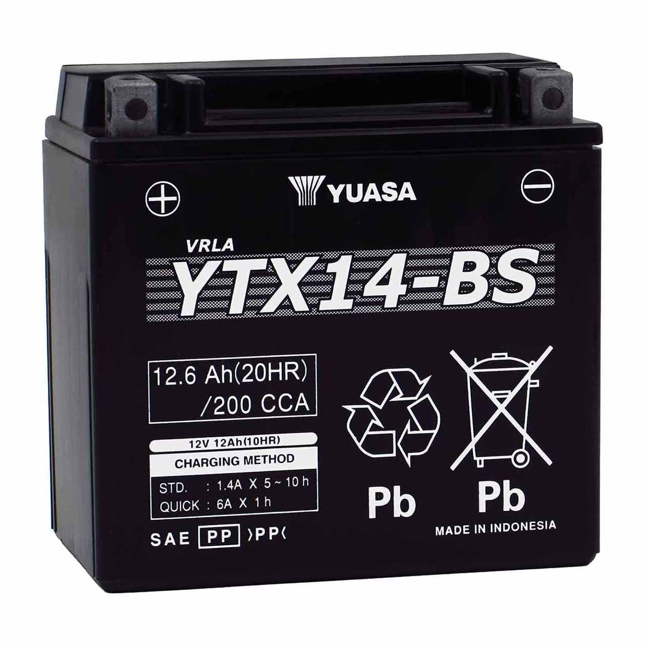 パーツ GS YUASA YTX14-B Yuasa YTX14-BS AGM Motorcycle Battery - Replaces ETX14 & CTX14-BS
