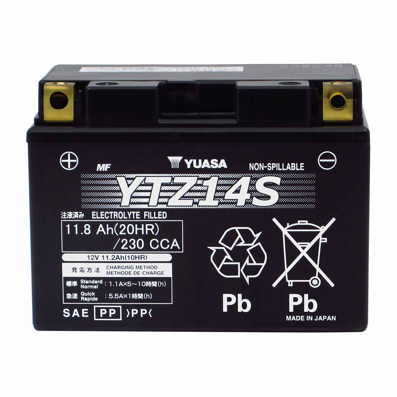 新品 未使用 未開封 日本製YUASA YTZ14S オートバイ用バッテリー Yuasa YTZ14S AGM Motorcycle Battery – Replaces XTAZ14S & BTZ14S