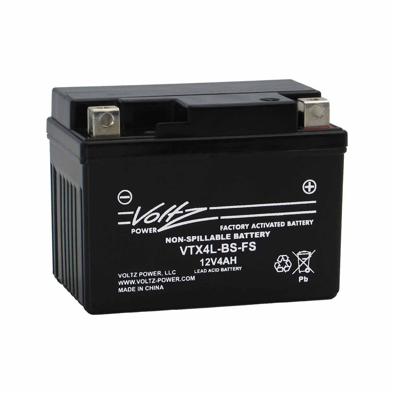 Voltz VTX4L-BS-FS AGM Powersport Battery – Replaces YTX4L-BS