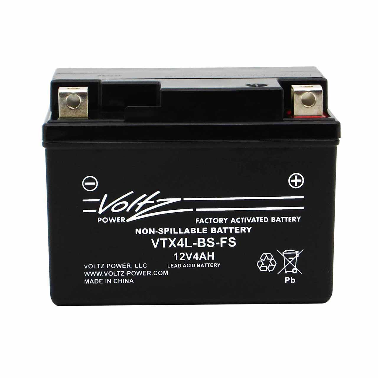 Voltz VTX4L-BS-FS AGM Powersport Battery – Replaces YTX4L-BS