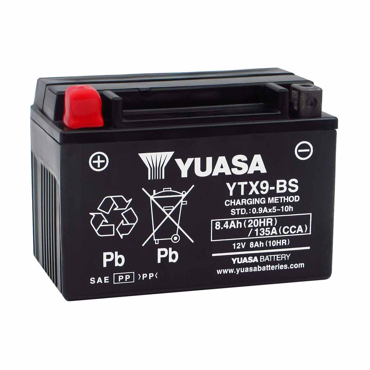 Yuasa YTX9-BS AGM Motorcycle Battery - Replaces B106 & CTX9-BS