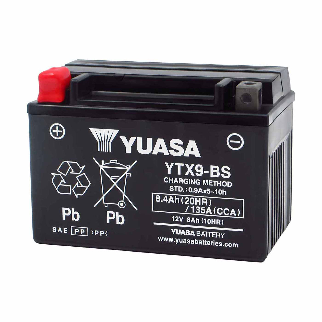 Yuasa YTX9-BS AGM Motorcycle Battery - Replaces B106 & CTX9-BS