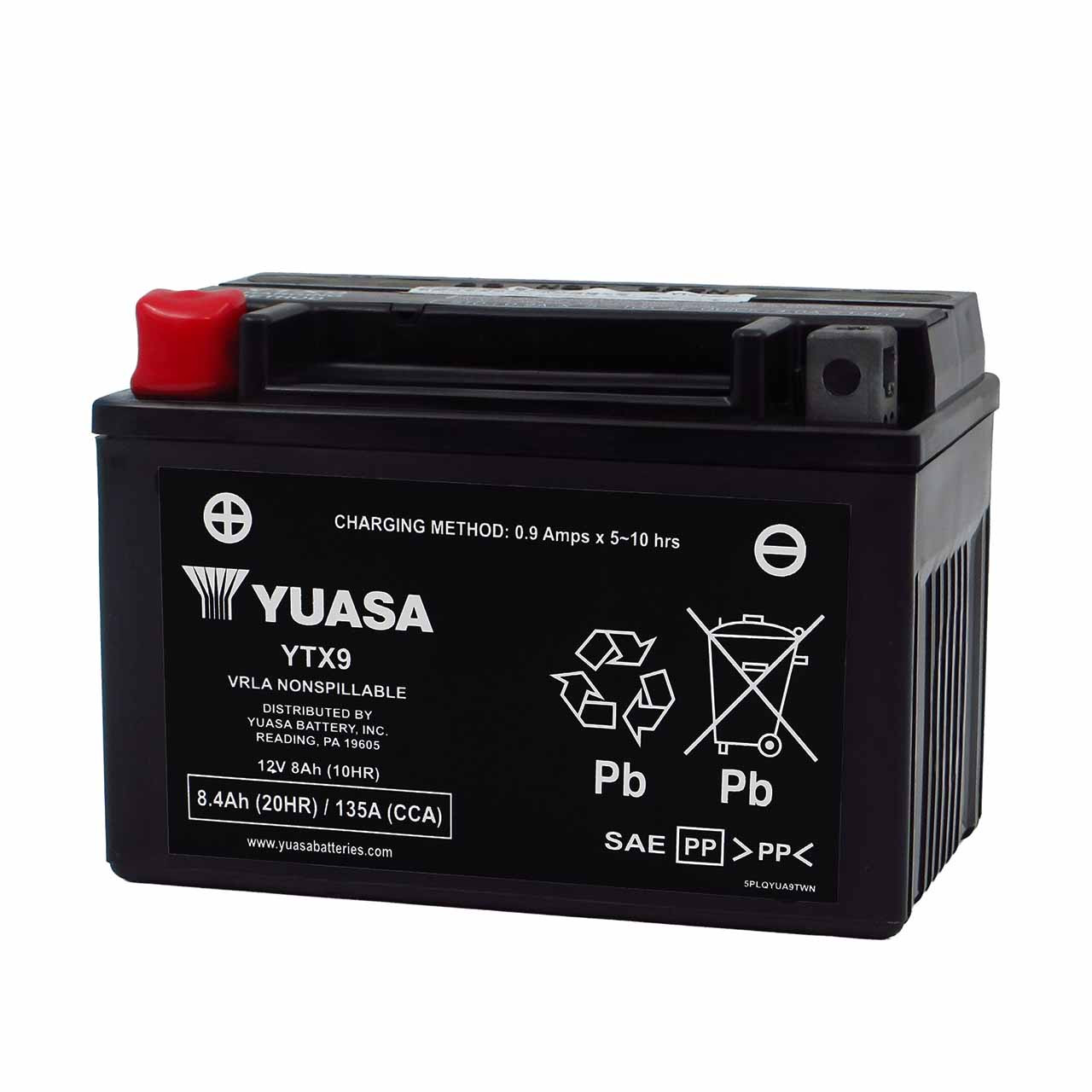 Yuasa YTX9 AGM Motorcycle Battery - Replaces BTX9-BS & CTX9-BS