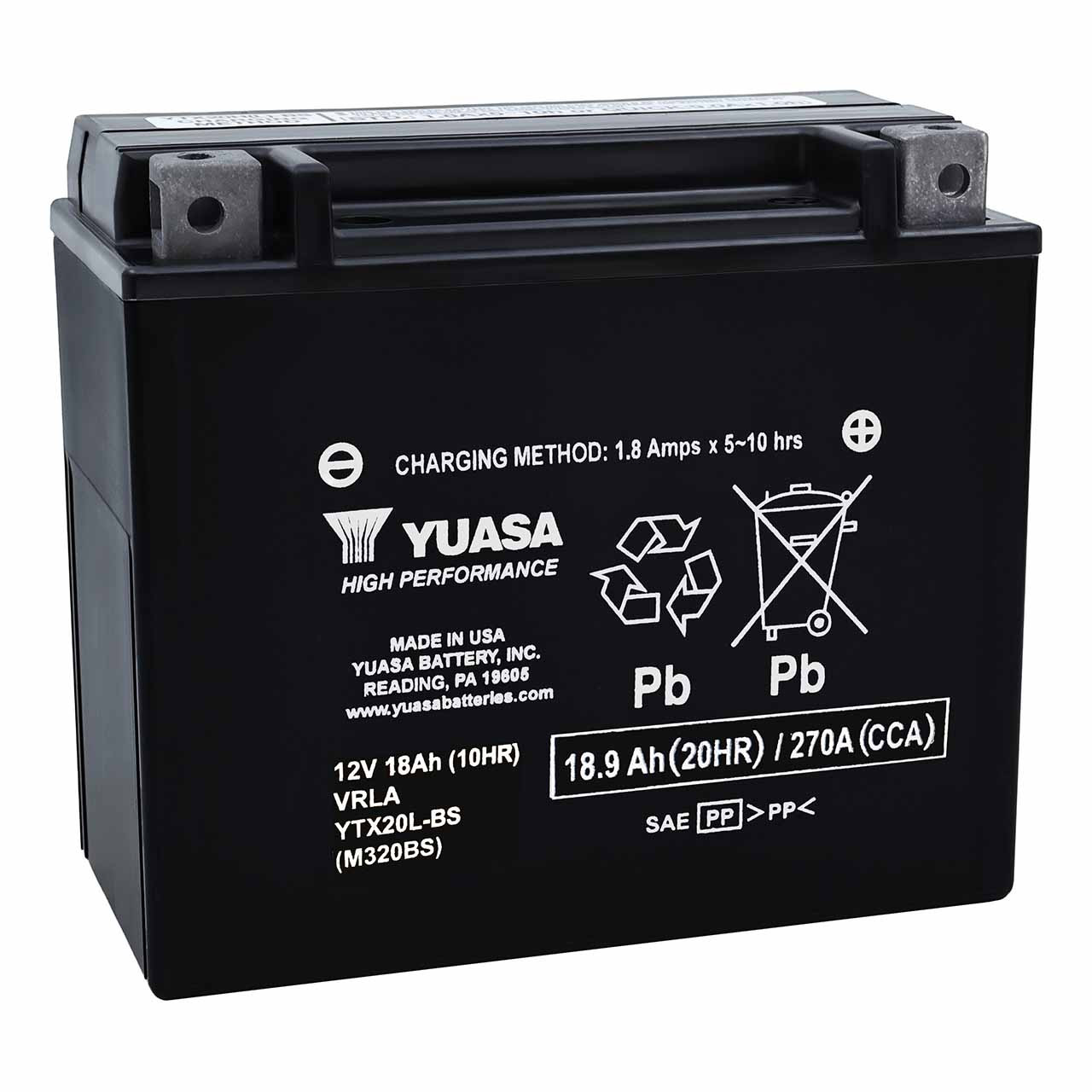 Yuasa YTX20L-BS AGM Motorcycle Battery – Replaces BTX20L & CTX20L-BS