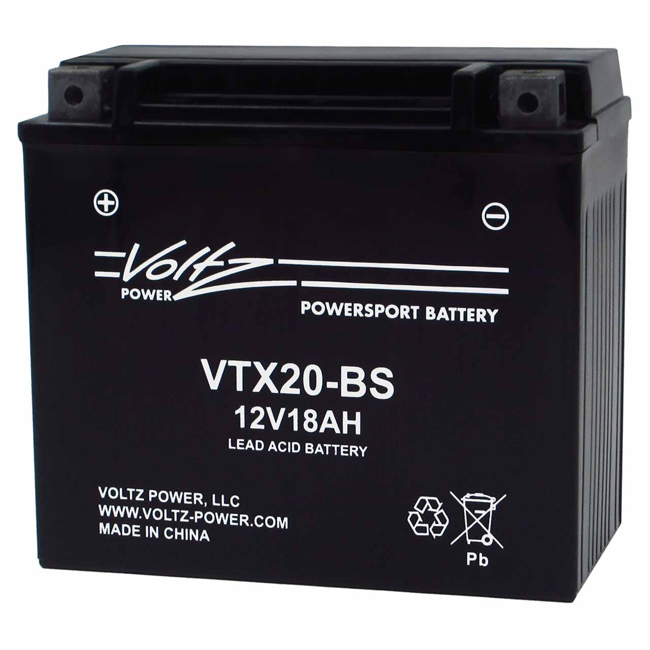 Voltz VTX20-BS AGM Powersport Battery - Replaces YTX20-BS & CTX20-BS