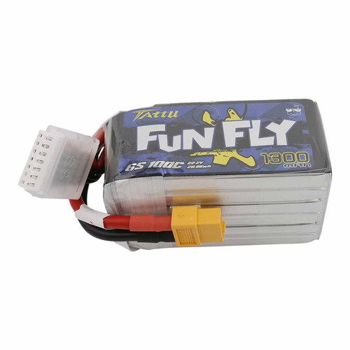 Tattu Funfly 6S LiPo Battery (1300mAh XT60 100C 22.2V) TAA13006S10X6 | Tattu Batteries