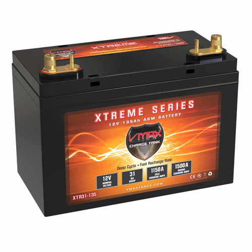 VMAX XTR31-135 12V 135Ah AGM Deep Cycle Marine Battery.