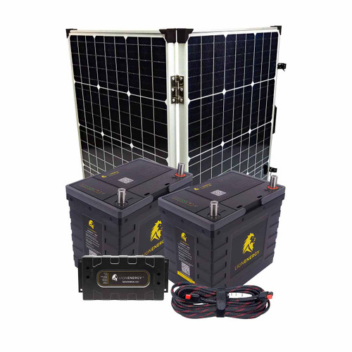 Lion Energy Off Grid Solar System w/210Ah of 12V Lithium Batteries (999RV224) | Lion Energy Solar Panel Kit
