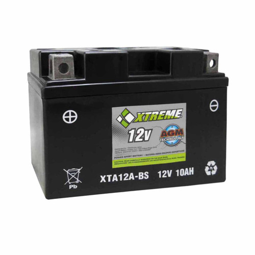Xtreme 12A-BS AGM Motorcycle Battery XTA12A-BS