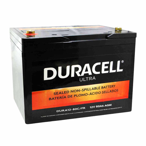 Duracell Ultra 12V 80Ah AGM Flame Retardant Battery M6 Terminals DURA12-80C/FR.