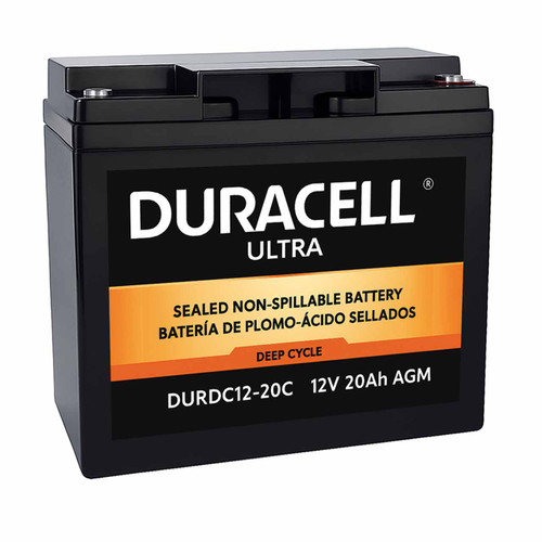 Duracell 12V 20Ah Deep Cycle AGM Battery with M5 Terminals DURDC12-20C