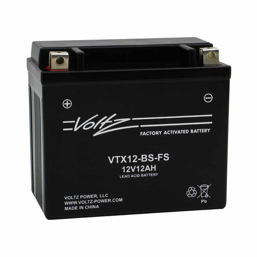 Voltz VTX12-BS-FS Group 12 AGM Motorcycle Battery that Replaces YTX12-BS Powersport Batteries