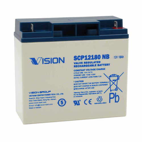 Vision 12V 18Ah AGM Battery SCP12180 M5 Replaces DURA12-18C